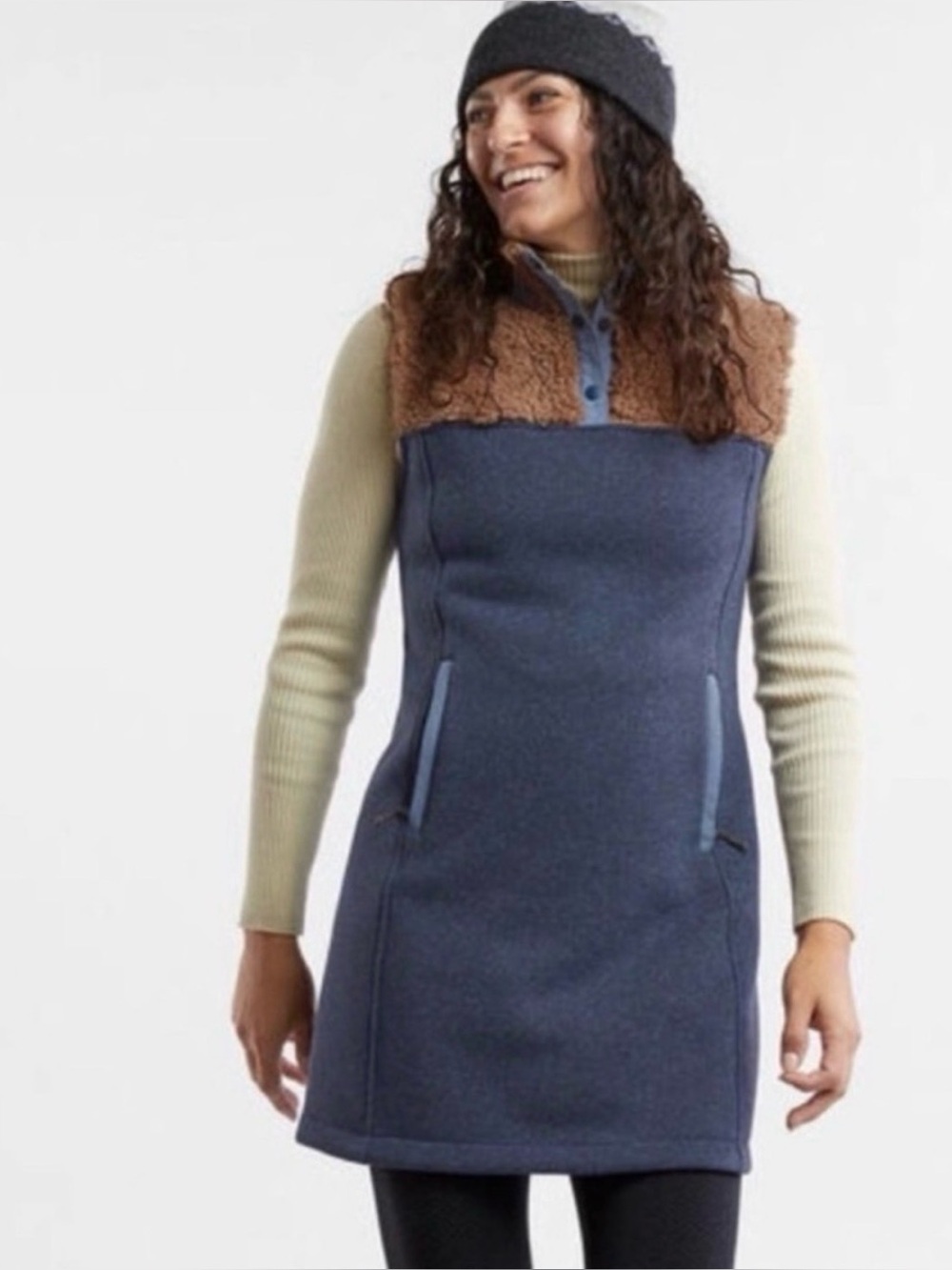 Title Nine Callitrix Fleece Vest Dress